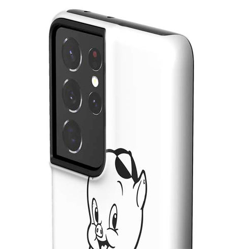 Looney Tunes Porky Thats All Folks Grid Galaxy S21 Ultra 5G Pro Case