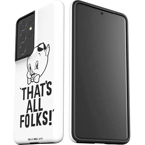 Looney Tunes Porky Thats All Folks Grid Galaxy S21 Ultra 5G Pro Case