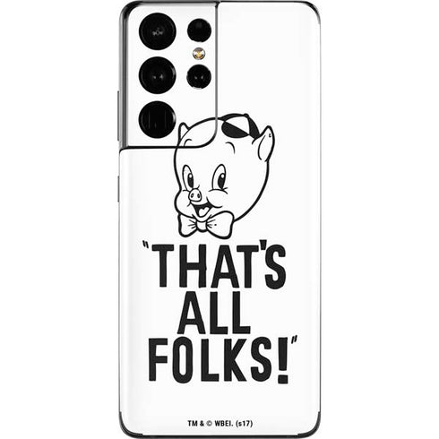 Looney Tunes Porky Thats All Folks Grid Galaxy S21 Ultra 5G Skin
