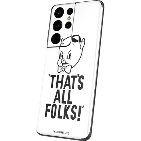 Looney Tunes Porky Thats All Folks Grid Galaxy S21 Ultra 5G Skin