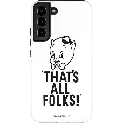 Looney Tunes Porky Thats All Folks Grid Galaxy S22 Plus Pro Case