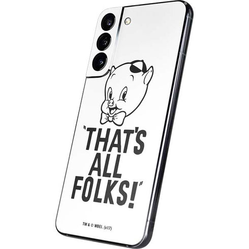 Looney Tunes Porky Thats All Folks Grid Galaxy S22 Plus Skin