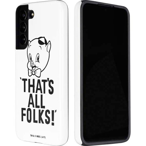 Looney Tunes Porky Thats All Folks Grid Galaxy S22 Pro Case