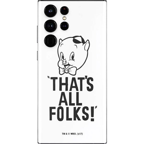 Looney Tunes Porky Thats All Folks Grid Galaxy S22 Ultra Skin