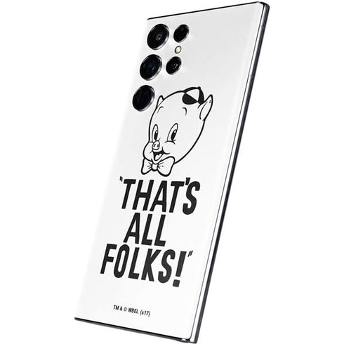 Looney Tunes Porky Thats All Folks Grid Galaxy S22 Ultra Skin