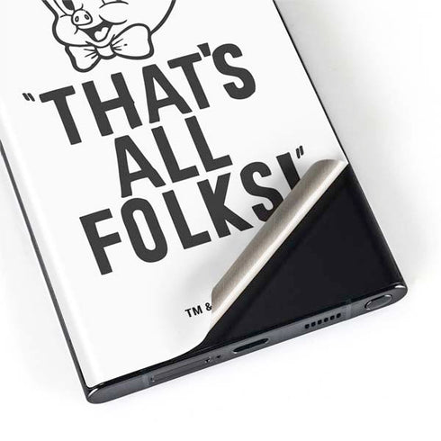 Looney Tunes Porky Thats All Folks Grid Galaxy S22 Ultra Skin