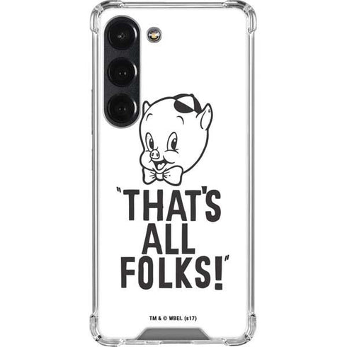 Looney Tunes Porky Thats All Folks Grid Galaxy S23 Clear Case