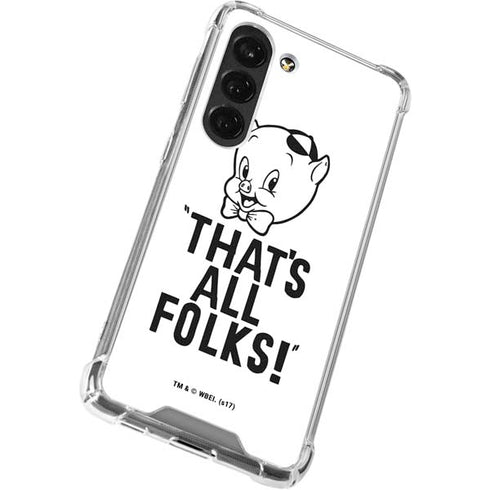 Looney Tunes Porky Thats All Folks Grid Galaxy S23 Clear Case