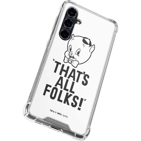 Looney Tunes Porky Thats All Folks Grid Galaxy S23 FE Clear Case