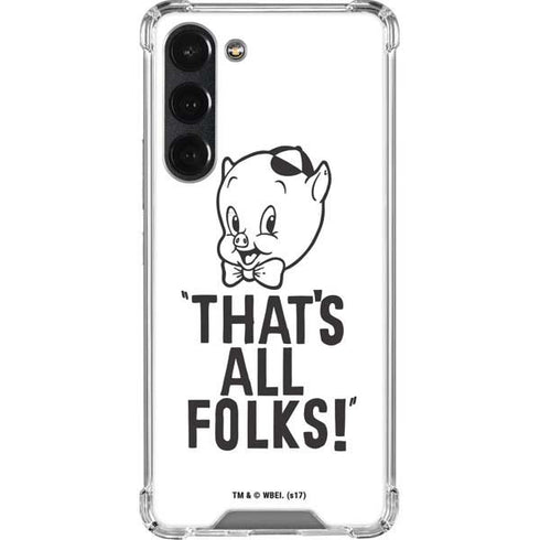Looney Tunes Porky Thats All Folks Grid Galaxy S23 Plus Clear Case