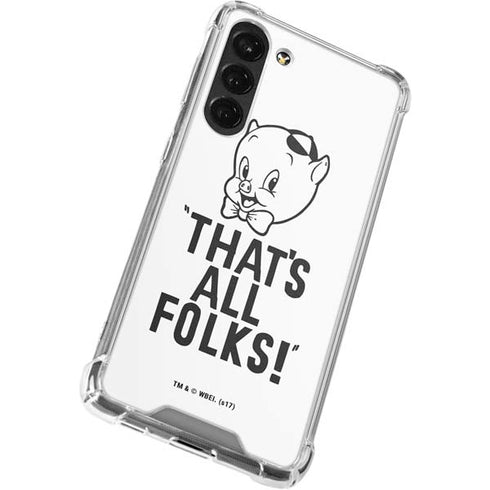 Looney Tunes Porky Thats All Folks Grid Galaxy S23 Plus Clear Case
