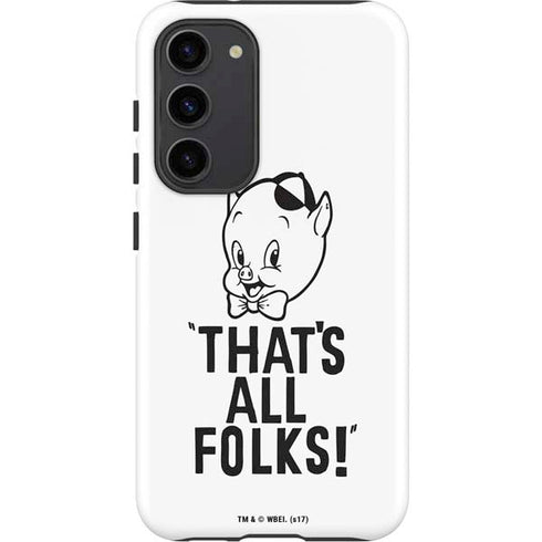 Looney Tunes Porky Thats All Folks Grid Galaxy S23 Plus Pro Case