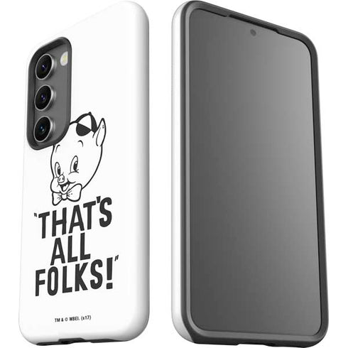 Looney Tunes Porky Thats All Folks Grid Galaxy S23 Plus Pro Case