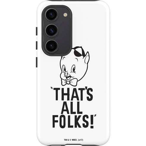Looney Tunes Porky Thats All Folks Grid Galaxy S23 Pro Case