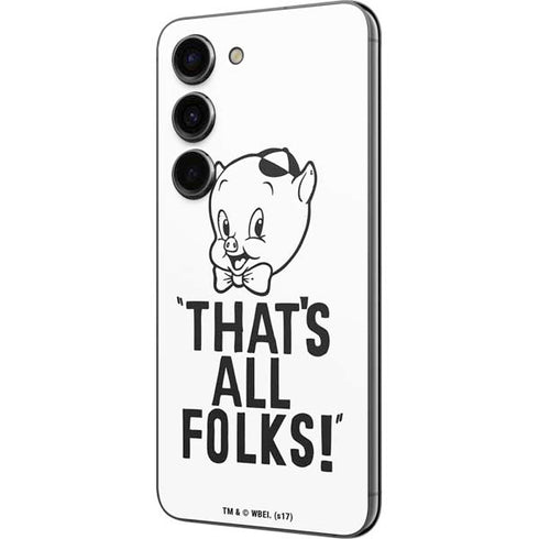 Looney Tunes Porky Thats All Folks Grid Galaxy S23 Skin