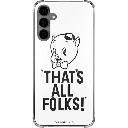 Looney Tunes Porky Thats All Folks Grid Galaxy S24 Plus Clear Case