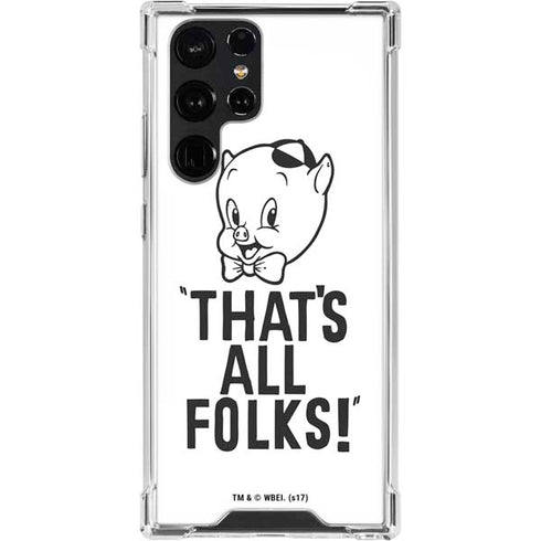 Looney Tunes Porky Thats All Folks Grid Galaxy S24 Ultra Clear Case