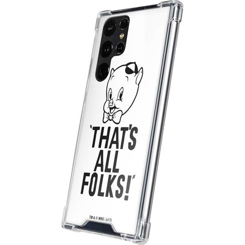 Looney Tunes Porky Thats All Folks Grid Galaxy S24 Ultra Clear Case