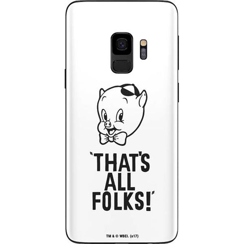 Looney Tunes Porky Thats All Folks Grid Galaxy S9 Skin