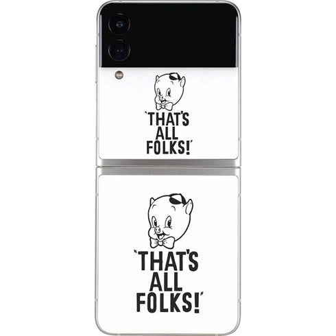 Looney Tunes Porky Thats All Folks Grid Galaxy Z Flip3 5G Skin