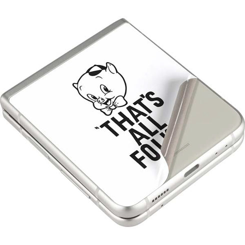 Looney Tunes Porky Thats All Folks Grid Galaxy Z Flip3 5G Skin
