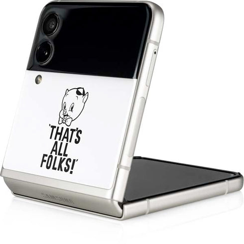 Looney Tunes Porky Thats All Folks Grid Galaxy Z Flip3 5G Skin