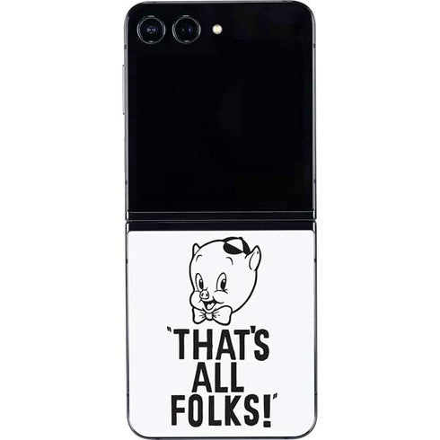 Looney Tunes Porky Thats All Folks Grid Galaxy Z Flip5 5G Skin