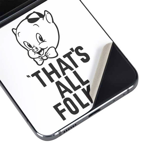 Looney Tunes Porky Thats All Folks Grid Galaxy Z Flip5 5G Skin