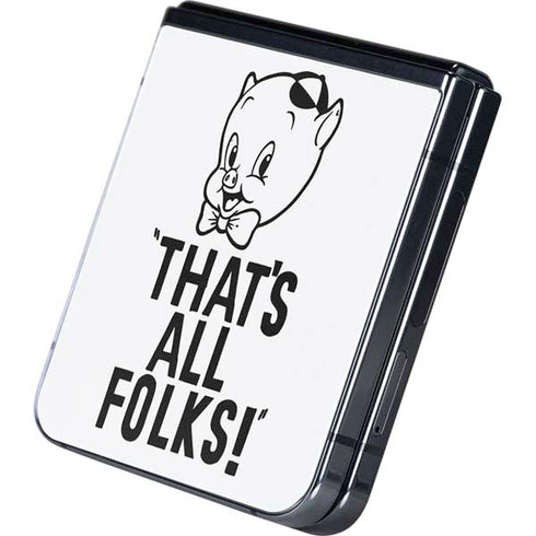 Looney Tunes Porky Thats All Folks Grid Galaxy Z Flip5 5G Skin