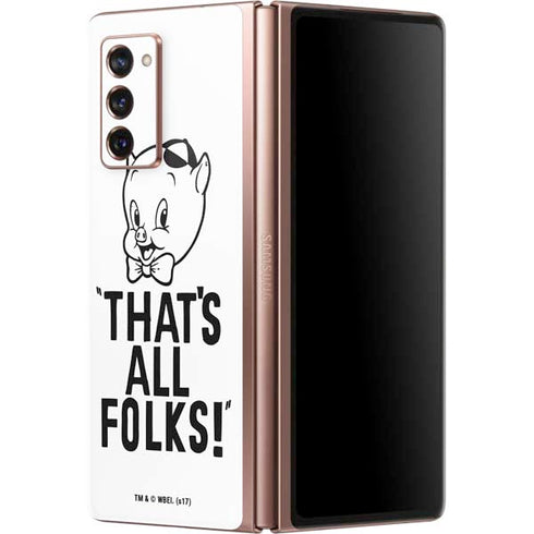 Looney Tunes Porky Thats All Folks Grid Galaxy Z Fold2 5G Skin