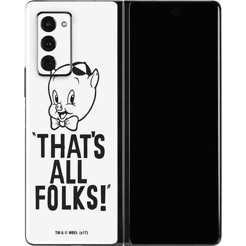 Looney Tunes Porky Thats All Folks Grid Galaxy Z Fold2 5G Skin