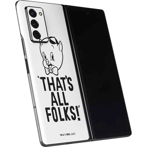 Looney Tunes Porky Thats All Folks Grid Galaxy Z Fold2 5G Skin