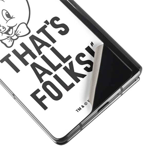 Looney Tunes Porky Thats All Folks Grid Galaxy Z Fold2 5G Skin