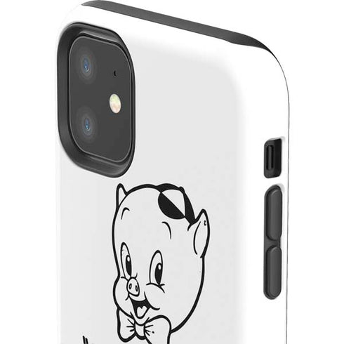 Looney Tunes Porky Thats All Folks Grid iPhone 11 Impact Case