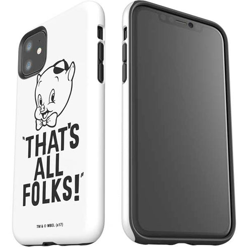 Looney Tunes Porky Thats All Folks Grid iPhone 11 Impact Case