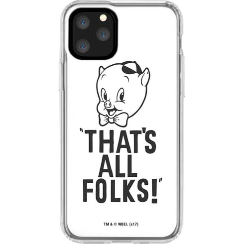 Looney Tunes Porky Thats All Folks Grid iPhone 11 Pro Clear Case
