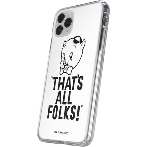 Looney Tunes Porky Thats All Folks Grid iPhone 11 Pro Clear Case