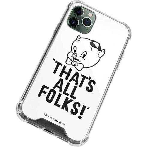 Looney Tunes Porky Thats All Folks Grid iPhone 11 Pro Max Clear Case