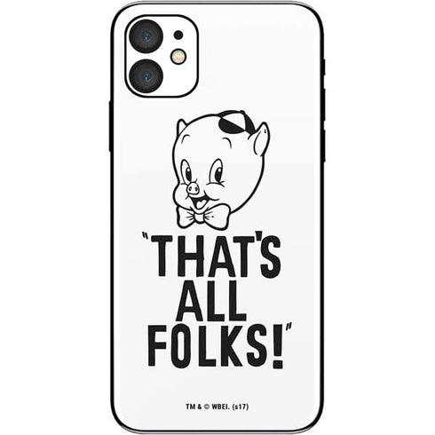Looney Tunes Porky Thats All Folks Grid iPhone 11 Skin