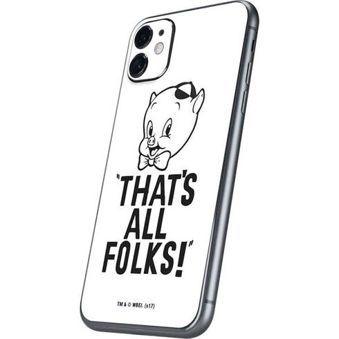 Looney Tunes Porky Thats All Folks Grid iPhone 11 Skin