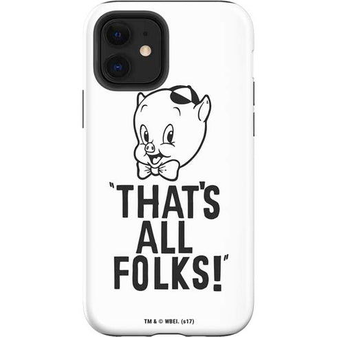 Looney Tunes Porky Thats All Folks Grid iPhone 12 Impact Case