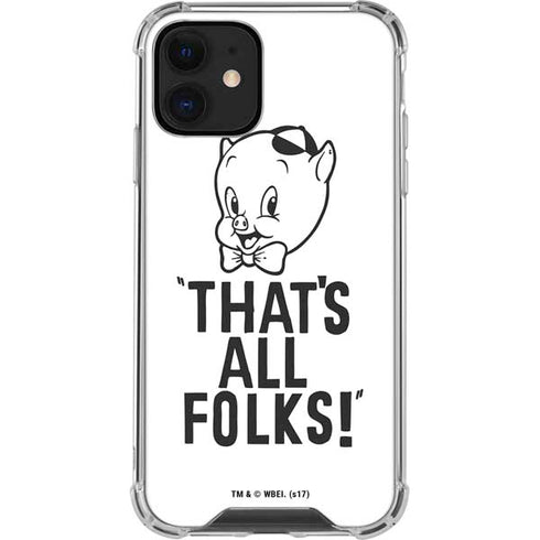 Looney Tunes Porky Thats All Folks Grid iPhone 12 Mini Clear Case