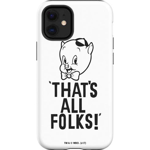 Looney Tunes Porky Thats All Folks Grid iPhone 12 Mini Impact Case