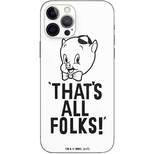 Looney Tunes Porky Thats All Folks Grid iPhone 12 Pro Skin
