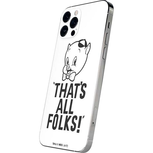 Looney Tunes Porky Thats All Folks Grid iPhone 12 Pro Skin