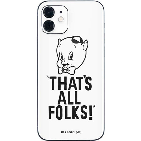 Looney Tunes Porky Thats All Folks Grid iPhone 12 Skin