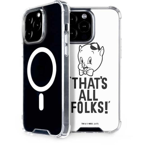 Looney Tunes Porky Thats All Folks Grid iPhone 13 Pro Max MagSafe Case