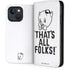 Looney Tunes Porky Thats All Folks Grid iPhone 14 Folio Case