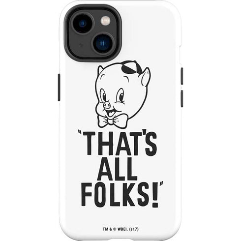 Looney Tunes Porky Thats All Folks Grid iPhone 14 Plus Impact Case