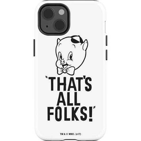 Looney Tunes Porky Thats All Folks Grid iPhone 15 Impact Case